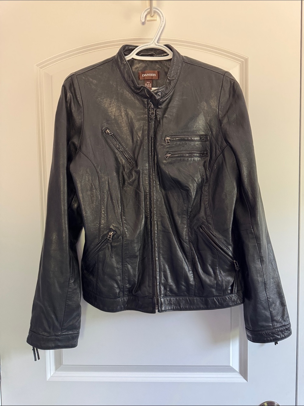 Danier Black Leather Zip-Up Jacket